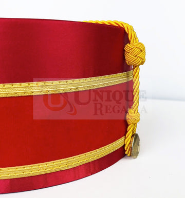 Masonic A.A.S.R. 32nd Degree Double Headed Eagle Scottish Rite Cap-Crown Hand Embroidery Red